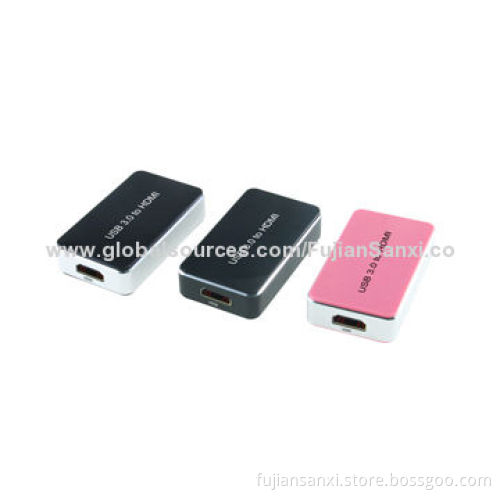 USB3.0 Display HDMI Adapters with 1,080P Resolution, Plug-and-play Function